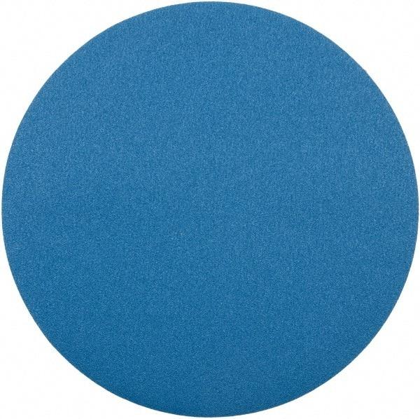 Superior Abrasives - 30" Diam, 40 Grit Zirconia Alumina Adhesive PSA Disc - Coarse Grade, Blue, Cloth Backing, Flexible - Apex Tool & Supply