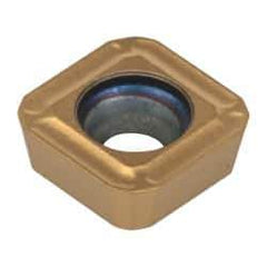 Seco - SPGX0602 C1 Grade T400D Carbide Indexable Drill Insert - TiAlN/TiN Finish, Square, 1/4" Inscribed Circle - Apex Tool & Supply