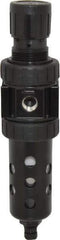 Parker - 1/4" NPT Port Compact 1 Piece Filter/Regulator FRL Unit - Polycarbonate Bowl, 30 SCFM, 150 Max psi, 8.51" High, Manual Drain - Apex Tool & Supply
