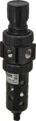 Parker - 3/8" NPT Port Compact 1 Piece Filter/Regulator FRL Unit - Polycarbonate Bowl, 40 SCFM, 150 Max psi, 8.51" High, Manual Drain - Apex Tool & Supply
