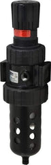 Parker - 1/2" NPT Port Standard 1 Piece Filter/Regulator FRL Unit - Polycarbonate Bowl, 90 SCFM, 150 Max psi, 11.76" High, Manual Drain - Apex Tool & Supply