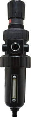 Parker - 1/2" NPT Port Standard 1 Piece Filter/Regulator FRL Unit - Metal Bowl, 90 SCFM, 250 Max psi, 11.76" High, Manual Drain - Apex Tool & Supply
