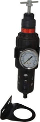 Parker - 3/8" NPT Port Intermediate 1 Piece Filter/Regulator FRL Unit - Polycarbonate Bowl, 55 SCFM, 150 Max psi, 10.38" High, Manual Drain - Apex Tool & Supply