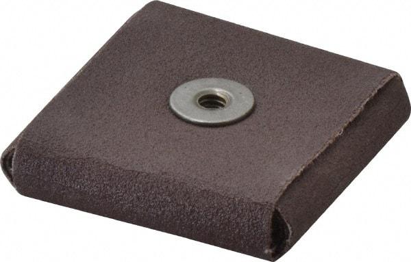 3M - 120 FEPA Grit, Fine Grade, Aluminum Oxide Square Pad - 2" Long x 2" Wide x 1/2" Thick, Cloth Backed, X Backing Weight, 12,000 Max RPM - Apex Tool & Supply