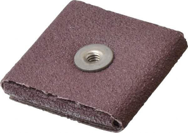 3M - 60 Grit, Medium Grade, Aluminum Oxide Square Pad - 2" Long x 2" Wide x 3/8" Thick, Cloth Backed, X Backing Weight, 12,000 Max RPM - Apex Tool & Supply