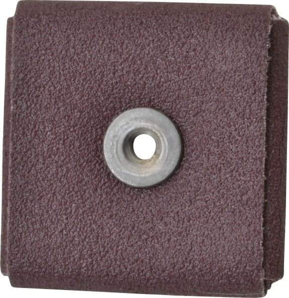 3M - 80 Grit, Medium Grade, Aluminum Oxide Square Pad - 2" Long x 2" Wide x 3/8" Thick, Cloth Backed, X Backing Weight, 12,000 Max RPM - Apex Tool & Supply