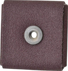 3M - 80 Grit, Medium Grade, Aluminum Oxide Square Pad - 2" Long x 2" Wide x 3/8" Thick, Cloth Backed, X Backing Weight, 12,000 Max RPM - Apex Tool & Supply
