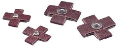3M - 60 Grit, Medium Grade, Aluminum Oxide Cross Pad - 5" Long x 5" Wide x 1-1/2" Thick, Cloth Backed, X Backing Weight, 8 Ply, 10,000 Max RPM - Apex Tool & Supply