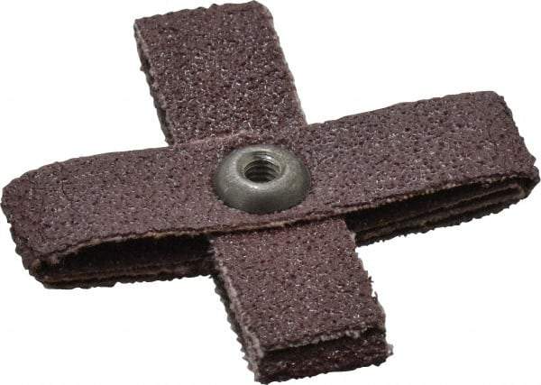 3M - 60 Grit, Medium Grade, Aluminum Oxide Cross Pad - 2" Long x 2" Wide x 1/2" Thick, Cloth Backed, X Backing Weight, 8 Ply, 18,000 Max RPM - Apex Tool & Supply