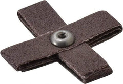 3M - 80 Grit, Medium Grade, Aluminum Oxide Cross Pad - 2" Long x 2" Wide x 1/2" Thick, Cloth Backed, X Backing Weight, 8 Ply, 18,000 Max RPM - Apex Tool & Supply