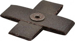 3M - 80 Grit, Medium Grade, Aluminum Oxide Cross Pad - 3" Long x 3" Wide x 1" Thick, Cloth Backed, X Backing Weight, 8 Ply, 18,000 Max RPM - Apex Tool & Supply