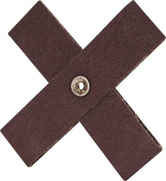3M - 60 Grit, Medium Grade, Aluminum Oxide Cross Pad - 6" Long x 6" Wide x 1-1/2" Thick, Cloth Backed, X Backing Weight, 8 Ply, 9,000 Max RPM - Apex Tool & Supply
