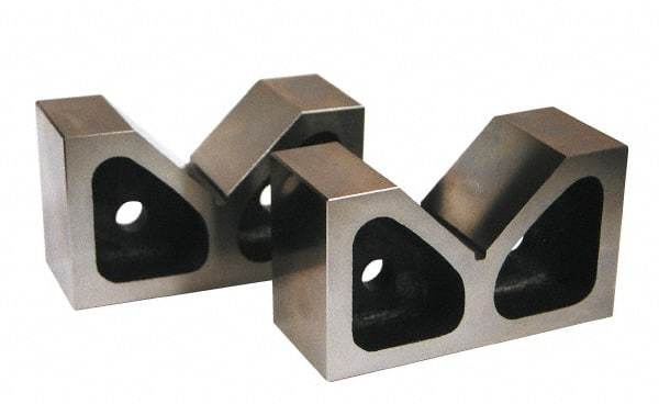 SPI - 5-1/8" Max Capacity, 90° Angle, Cast Iron V-Block - 12" Long x 6" Wide x 8" High, Sold as Matched Pair - Apex Tool & Supply