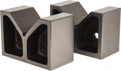 Value Collection - 4-1/2" Max Capacity, 90° Angle, Cast Iron V-Block - 8" Long x 4" Wide x 5-1/2" High, Sold as Matched Pair - Apex Tool & Supply