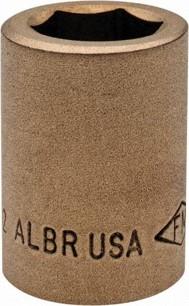 Ampco - 21/32", 1/2" Drive, Standard Hand Socket - 6 Points, 1-7/16" OAL, Aluminum Bronze - Apex Tool & Supply