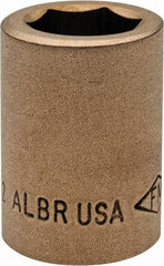 Ampco - 21/32", 1/2" Drive, Standard Hand Socket - 6 Points, 1-7/16" OAL, Aluminum Bronze - Apex Tool & Supply