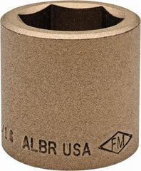 Ampco - 1-1/16", 1/2" Drive, Standard Hand Socket - 6 Points, 1-1/2" OAL, Aluminum Bronze - Apex Tool & Supply