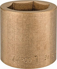 Ampco - 1-3/16", 1/2" Drive, Standard Hand Socket - 6 Points, 1-5/8" OAL, Aluminum Bronze - Apex Tool & Supply