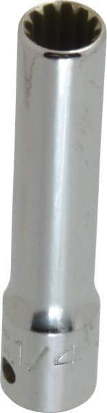 Proto - 1/4" Drive, 1/4" Socket, Spline Socket - 12 Points, 2" OAL - Apex Tool & Supply