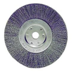 6" Diameter - 1/2-5/8" Arbor Hole - Crimped Steel Wire Straight Wheel - Apex Tool & Supply