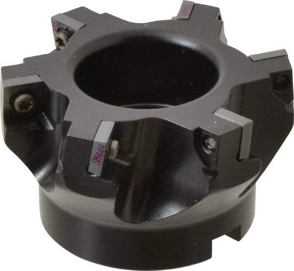 Kennametal - 6 Inserts, 3" Cut Diam, 1" Arbor Diam, 0.361" Max Depth of Cut, Indexable Square-Shoulder Face Mill - 0/90° Lead Angle, 1-3/4" High, SD.T 43.. Insert Compatibility, Series KSSM - Apex Tool & Supply