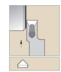Kennametal - CTCP, Left Hand Cut, 0° Lead Angle, 1" Shank Height x 1" Shank Width, Positive Rake Indexable Turning Toolholder - 6" OAL, TP..42. Insert Compatibility, Series Kendex - Apex Tool & Supply