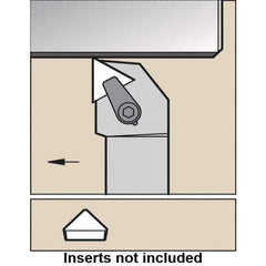 Kennametal - CTGP, Right Hand Cut, 5° Lead Angle, 20mm Shank Height x 20mm Shank Width, Neutral Rake Indexable Turning Toolholder - 125mm OAL, TP.. Insert Compatibility, Series Kendex - Apex Tool & Supply