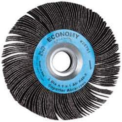 Superior Abrasives - 6" Diam, 40 Grit Aluminum Oxide Unmounted Flap Wheel - 1" Hole, 1" Wide, Coated, Coarse Grade, 6,000 Max RPM - Apex Tool & Supply
