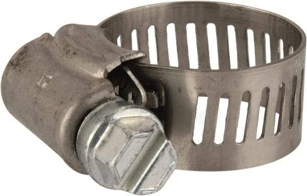 Parker - 0.38 to 0.87" Diam, Stainless Steel Worm Drive Clamp - Apex Tool & Supply