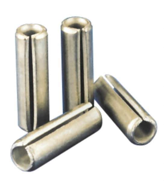 Value Collection - 5mm Diam x 70mm Long Slotted Spring Pin - Grade 1070-1080 Steel, Plain Finish - Apex Tool & Supply