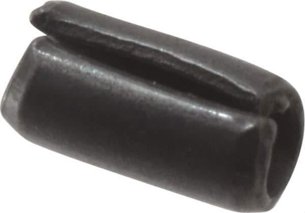 Value Collection - 2mm Diam x 4mm Long Slotted Spring Pin - Grade 1070-1080 Steel, Plain Finish - Apex Tool & Supply
