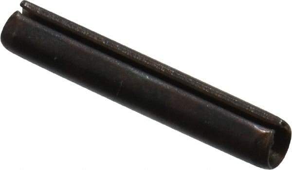 Value Collection - 2mm Diam x 12mm Long Slotted Spring Pin - Grade 1070-1080 Steel, Plain Finish - Apex Tool & Supply