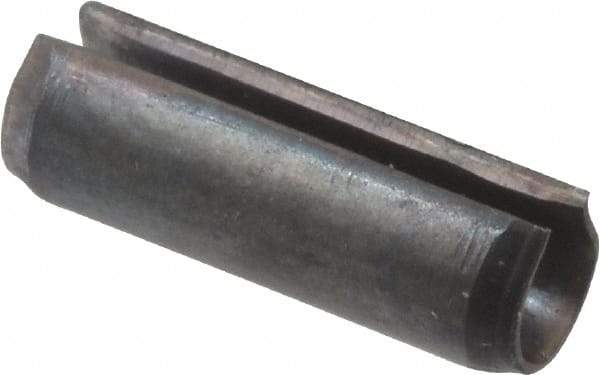 Value Collection - 2.5mm Diam x 8mm Long Slotted Spring Pin - Grade 1070-1080 Steel, Plain Finish - Apex Tool & Supply