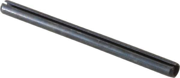 Value Collection - 3mm Diam x 40mm Long Slotted Spring Pin - Grade 1070-1080 Steel, Plain Finish - Apex Tool & Supply