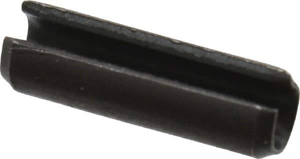Value Collection - 3.5mm Diam x 12mm Long Slotted Spring Pin - Grade 1070-1080 Steel, Plain Finish - Apex Tool & Supply