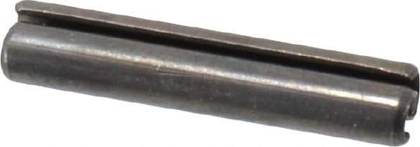 Value Collection - 3.5mm Diam x 26mm Long Slotted Spring Pin - Grade 1070-1080 Steel, Plain Finish - Apex Tool & Supply
