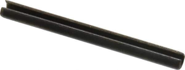 Value Collection - 3.5mm Diam x 40mm Long Slotted Spring Pin - Grade 1070-1080 Steel, Plain Finish - Apex Tool & Supply