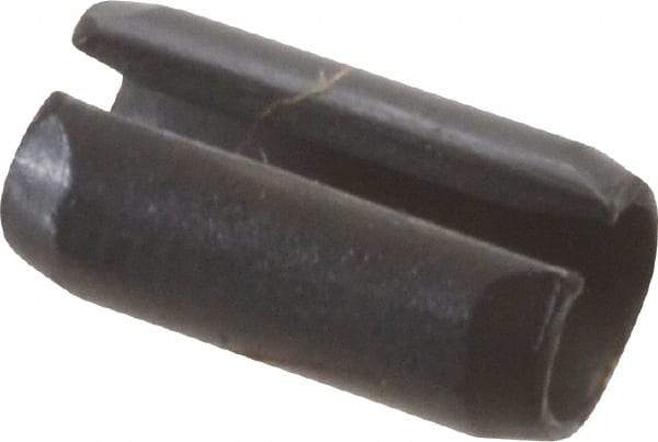 Value Collection - 4mm Diam x 8mm Long Slotted Spring Pin - Grade 1070-1080 Steel, Plain Finish - Apex Tool & Supply