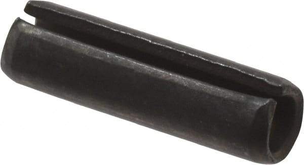 Value Collection - 4mm Diam x 14mm Long Slotted Spring Pin - Grade 1070-1080 Steel, Plain Finish - Apex Tool & Supply