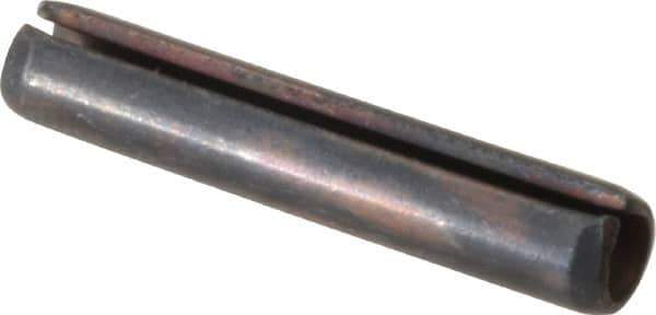 Value Collection - 4mm Diam x 22mm Long Slotted Spring Pin - Grade 1070-1080 Steel, Plain Finish - Apex Tool & Supply