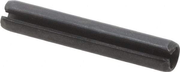 Value Collection - 4mm Diam x 24mm Long Slotted Spring Pin - Grade 1070-1080 Steel, Plain Finish - Apex Tool & Supply