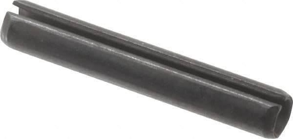 Value Collection - 4mm Diam x 26mm Long Slotted Spring Pin - Grade 1070-1080 Steel, Plain Finish - Apex Tool & Supply