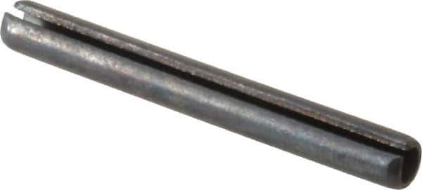 Value Collection - 4mm Diam x 35mm Long Slotted Spring Pin - Grade 1070-1080 Steel, Plain Finish - Apex Tool & Supply