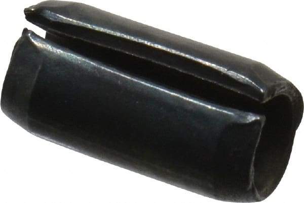 Value Collection - 5mm Diam x 10mm Long Slotted Spring Pin - Grade 1070-1080 Steel, Plain Finish - Apex Tool & Supply