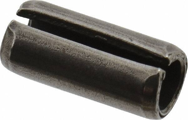 Value Collection - 6mm Diam x 14mm Long Slotted Spring Pin - Grade 1070-1080 Steel, Plain Finish - Apex Tool & Supply