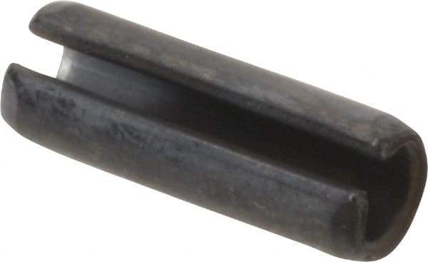 Value Collection - 6mm Diam x 18mm Long Slotted Spring Pin - Grade 1070-1080 Steel, Plain Finish - Apex Tool & Supply