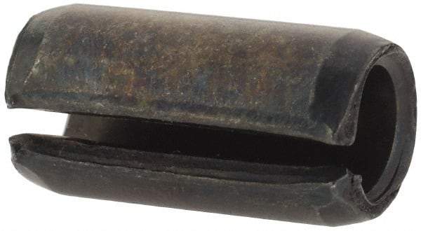 Value Collection - 8mm Diam x 16mm Long Slotted Spring Pin - Grade 1070-1080 Steel, Plain Finish - Apex Tool & Supply