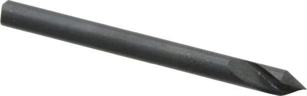 M.A. Ford - 1/8" Head Diam, 1/8" Shank Diam, 1 Flute 60° High Speed Steel Countersink - Bright Finish, 1-1/2" OAL, 0.03" Nose Diam, Single End, Straight Shank, Right Hand Cut - Apex Tool & Supply
