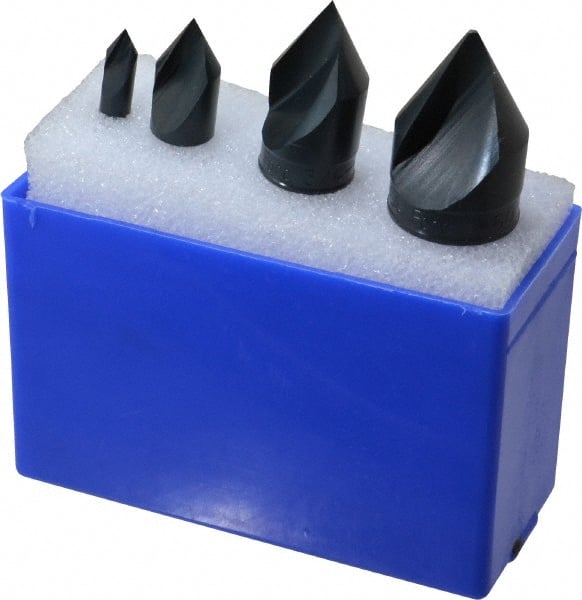 M.A. Ford - 4 Piece, 1/4 to 1" Head Diam, 60° Included Angle, Single End Countersink Set - Apex Tool & Supply