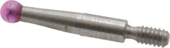 SPI - 2mm Ball Diam, Ruby, Ball Test Indicator Contact Point - 3/8" Contact Point Length, Use with Peacock Test Indicators - Apex Tool & Supply